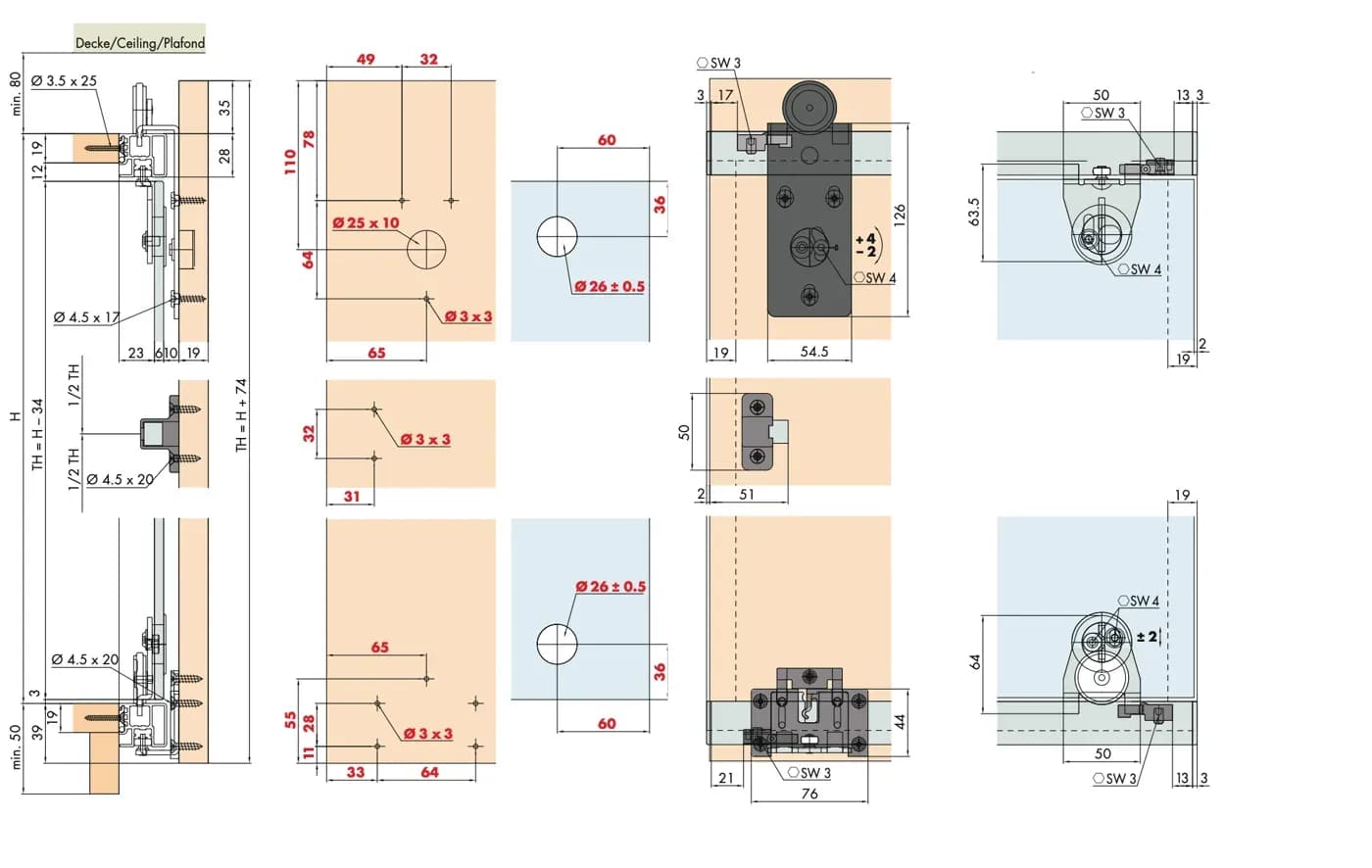 Ví dụ lắp, mặt cắt và kích thước khoan, trang 8 tờ 788.2000.239