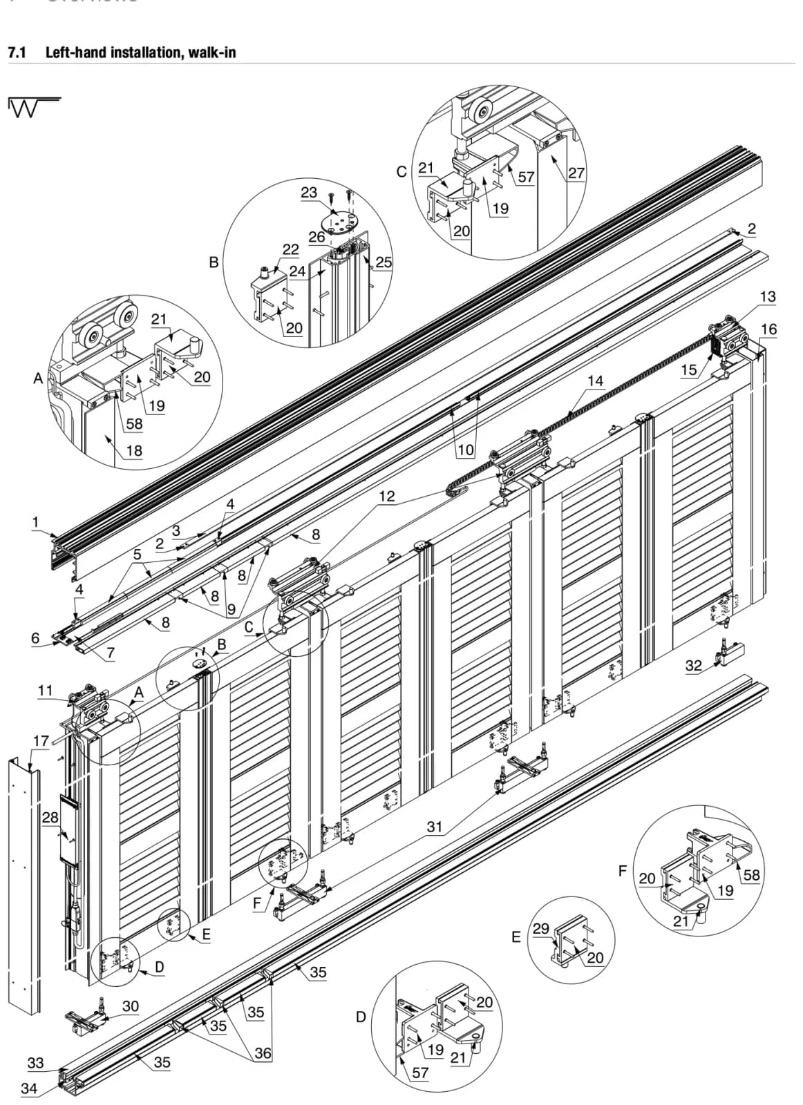 Mục 7.1 lắp bên trái, kiểu đi qua được, trang 9