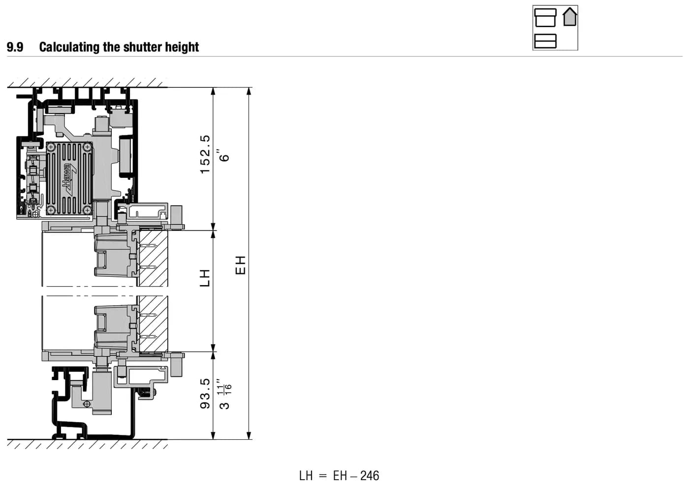 Mục 9.9 tính chiều cao cánh, trang 44
