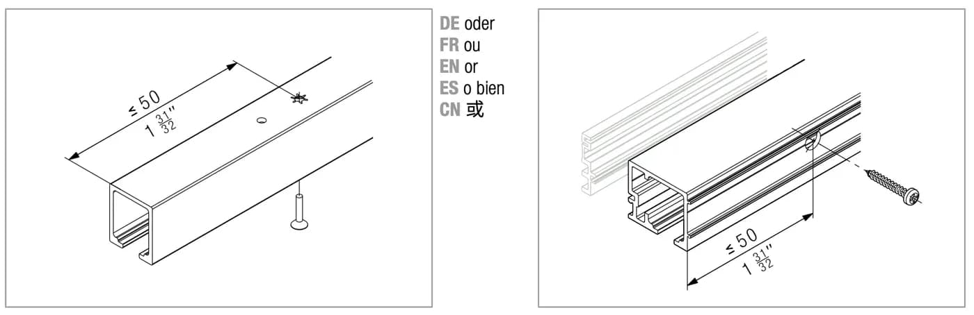 Hai cách bắt ray dưới ô số 1 mục 5.1 tờ 24484