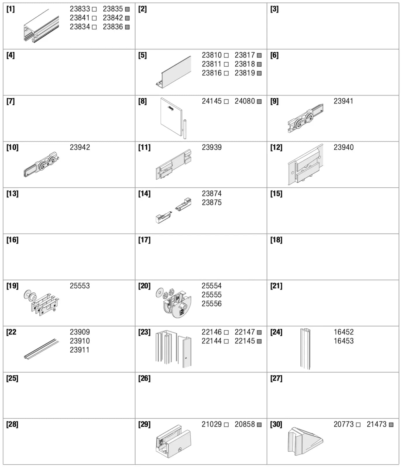 Bảng số vị trí lắp tường trang 11 tờ 25557