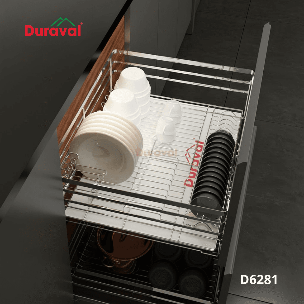 Giá bát đĩa đa năng inox 304 Duraval D6281