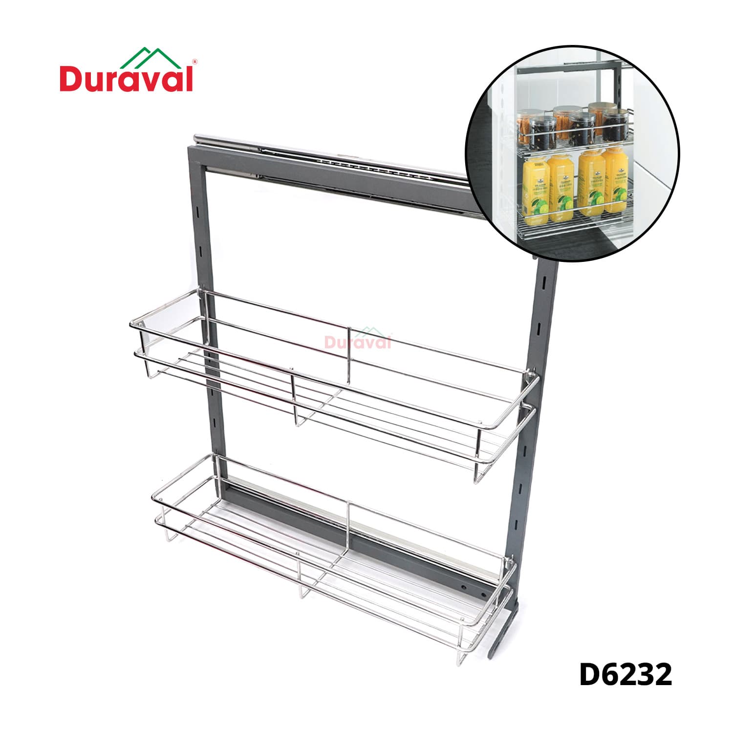 Giá gia vị đa năng inox Duraval D6232