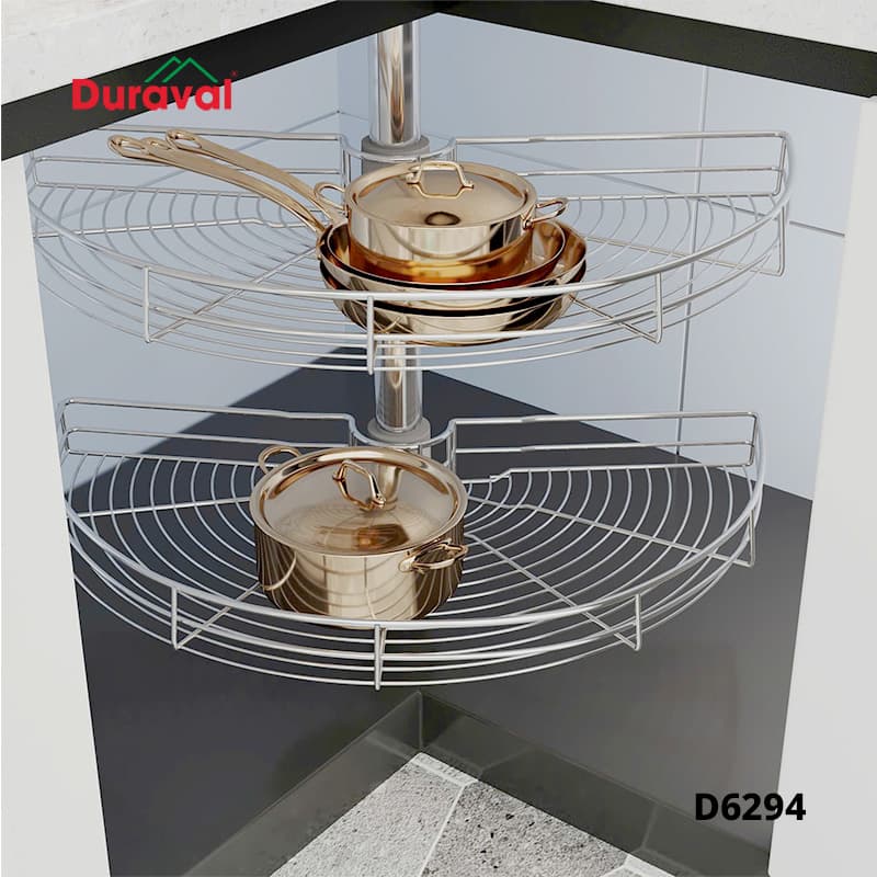 Kệ góc xoay 180 độ inox 304 Duraval D6294