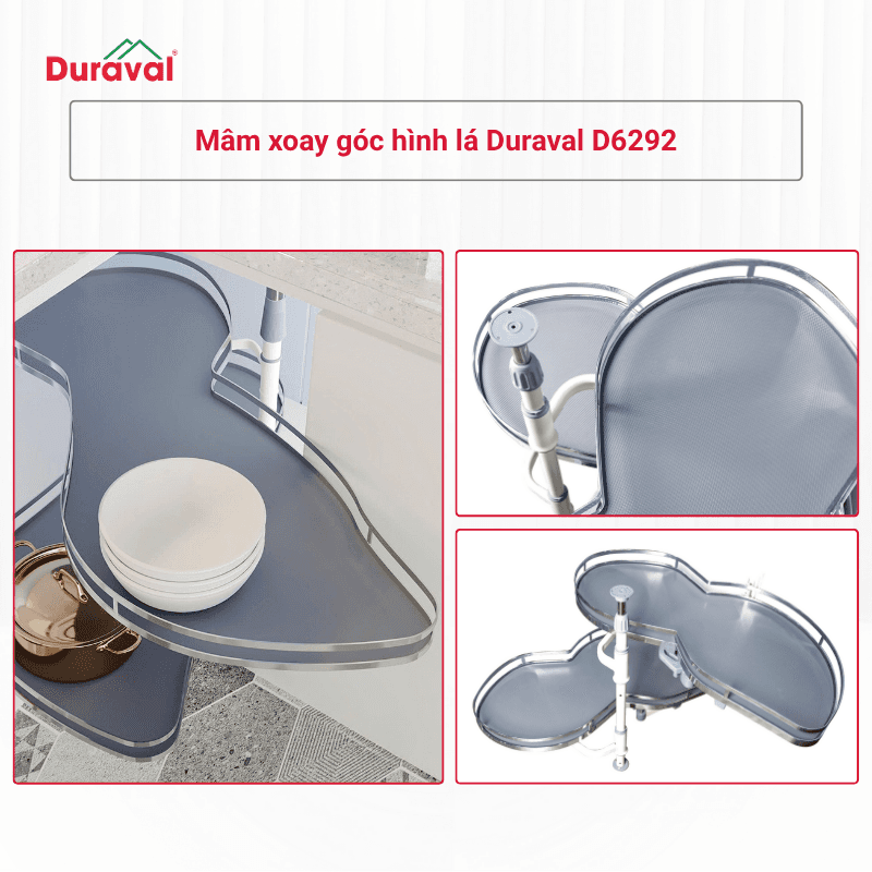 Mâm xoay góc hình lá Duraval D6292