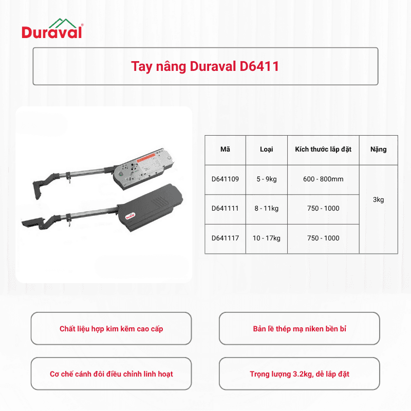 Tay nâng Duraval D6411