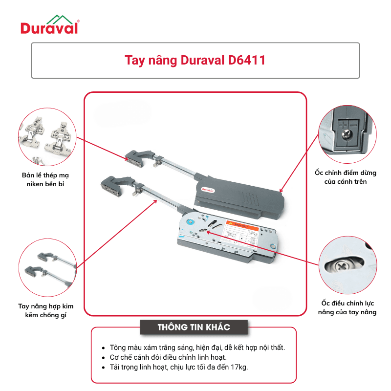 Tay nâng Duraval D6411