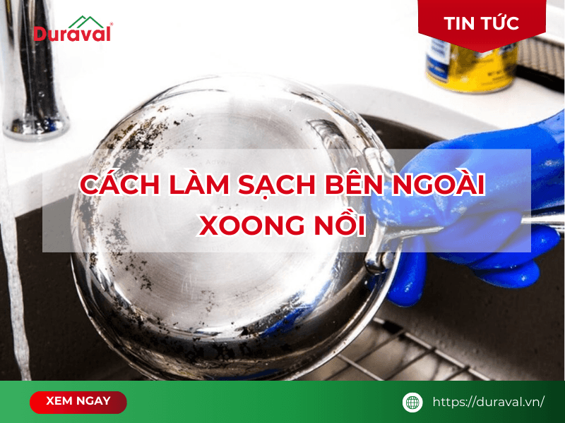 Cách làm sạch bên ngoài xoong nồi