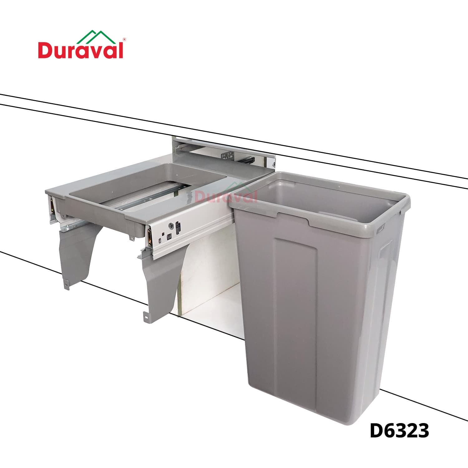 Thùng rác liền cánh tủ bếp Duraval D6323