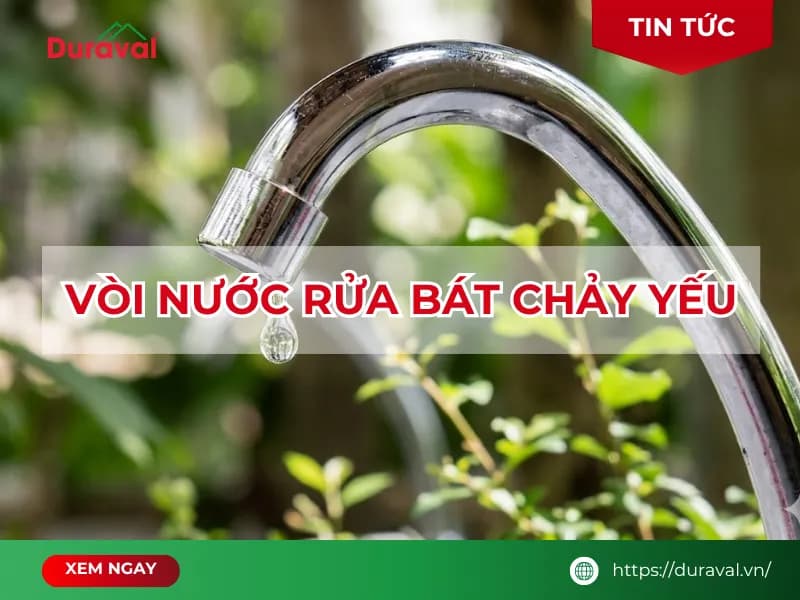 Vòi nước rửa bát chảy yếu