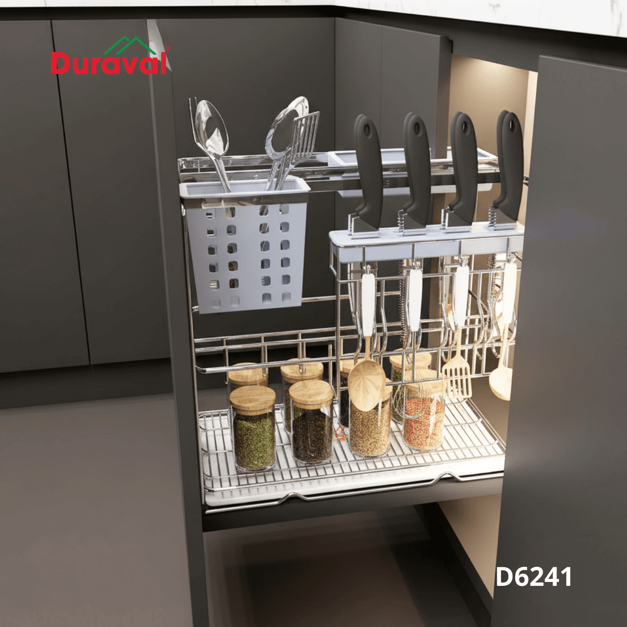 Giá dao thớt inox 304 Duraval D6241