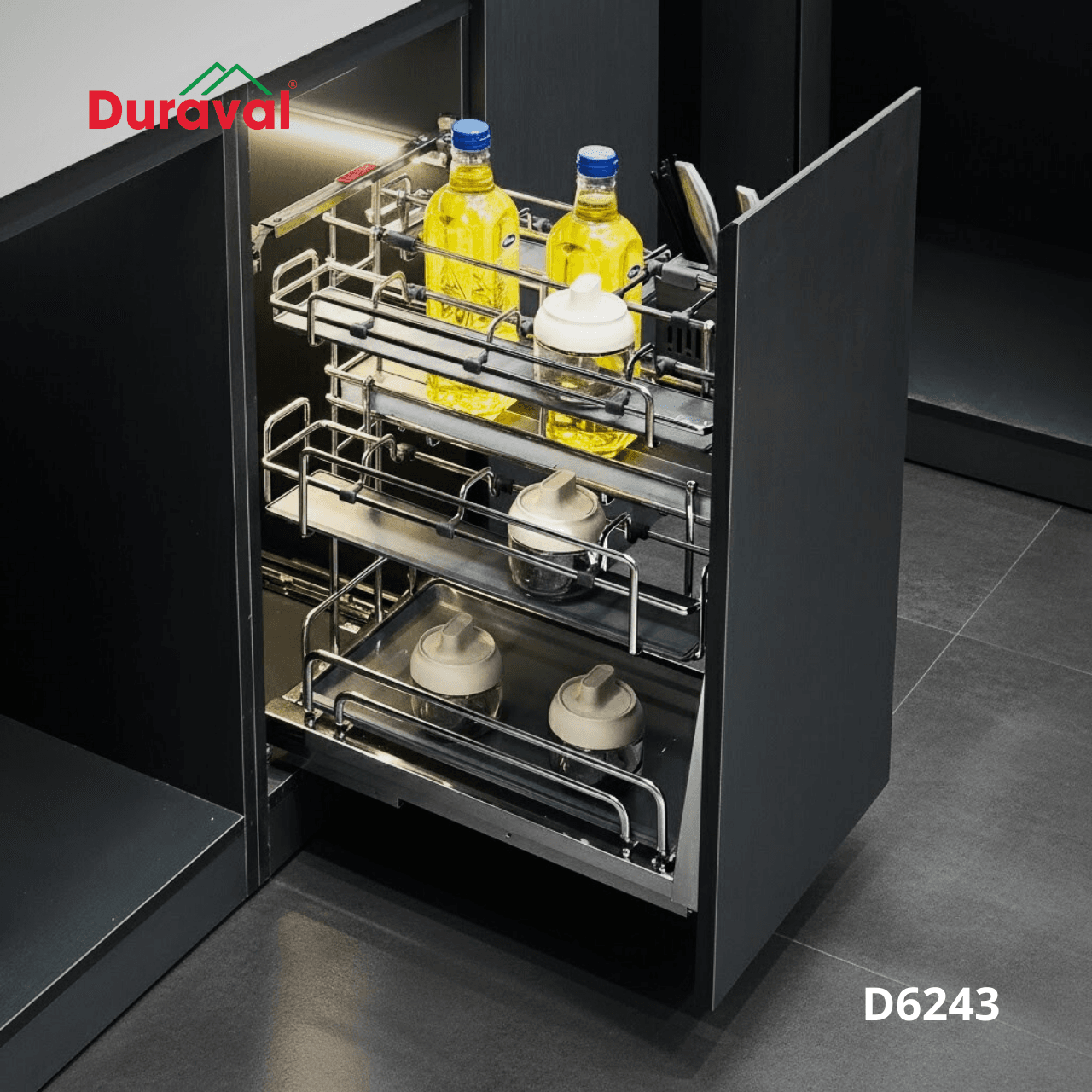 Giá dao thớt – gia vị inox 304 nan oval D6243