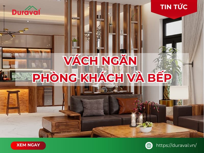 vách ngăn phòng khách và bếp
