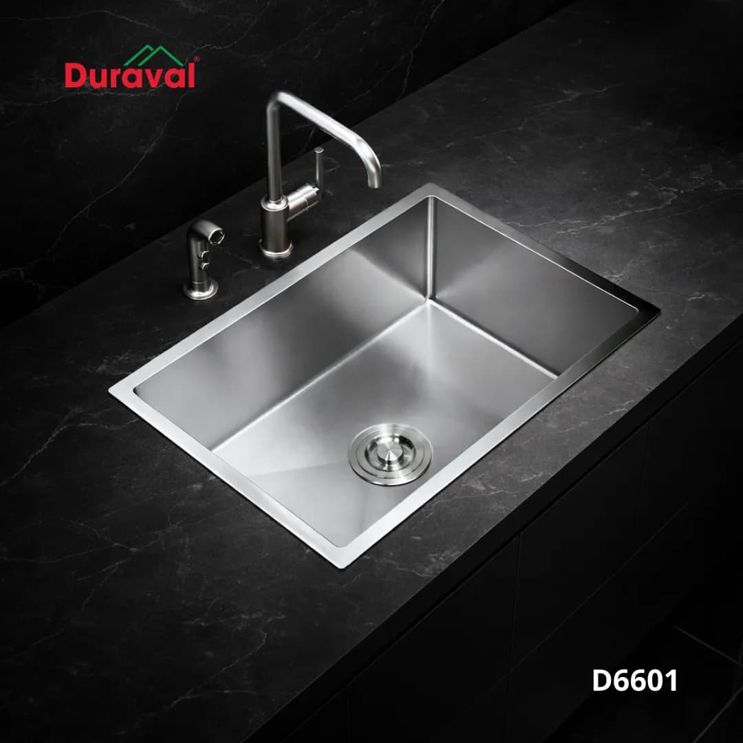 Chậu rửa bát 1 hố inox 304 Duraval D6601