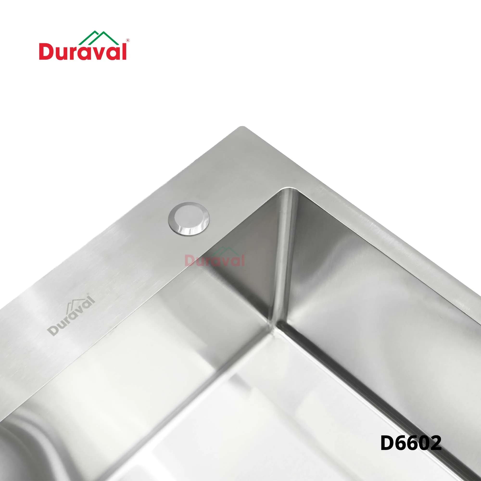 Chậu rửa 1 hố inox 304 Duraval D6602