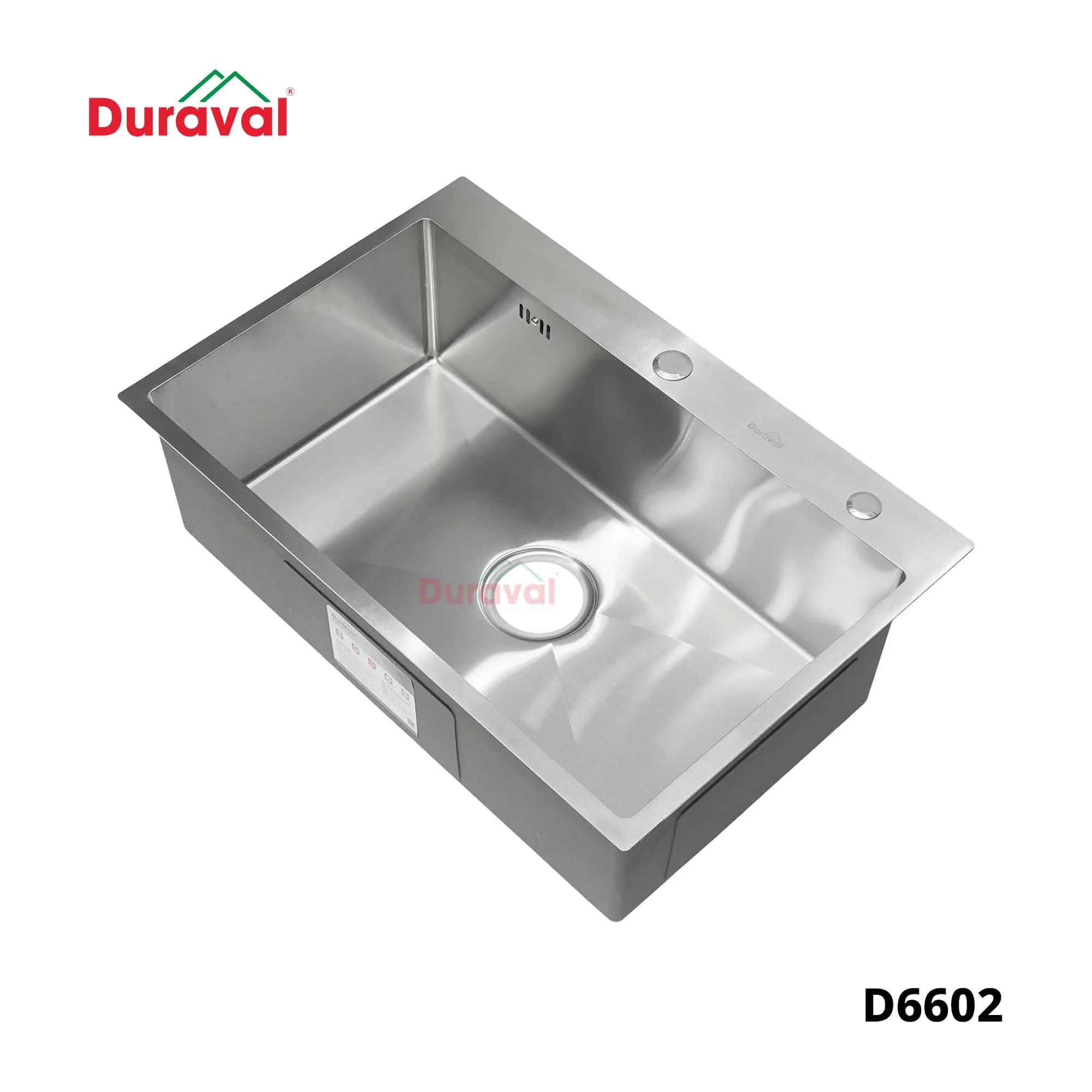 Chậu rửa 1 hố inox 304 Duraval D6602
