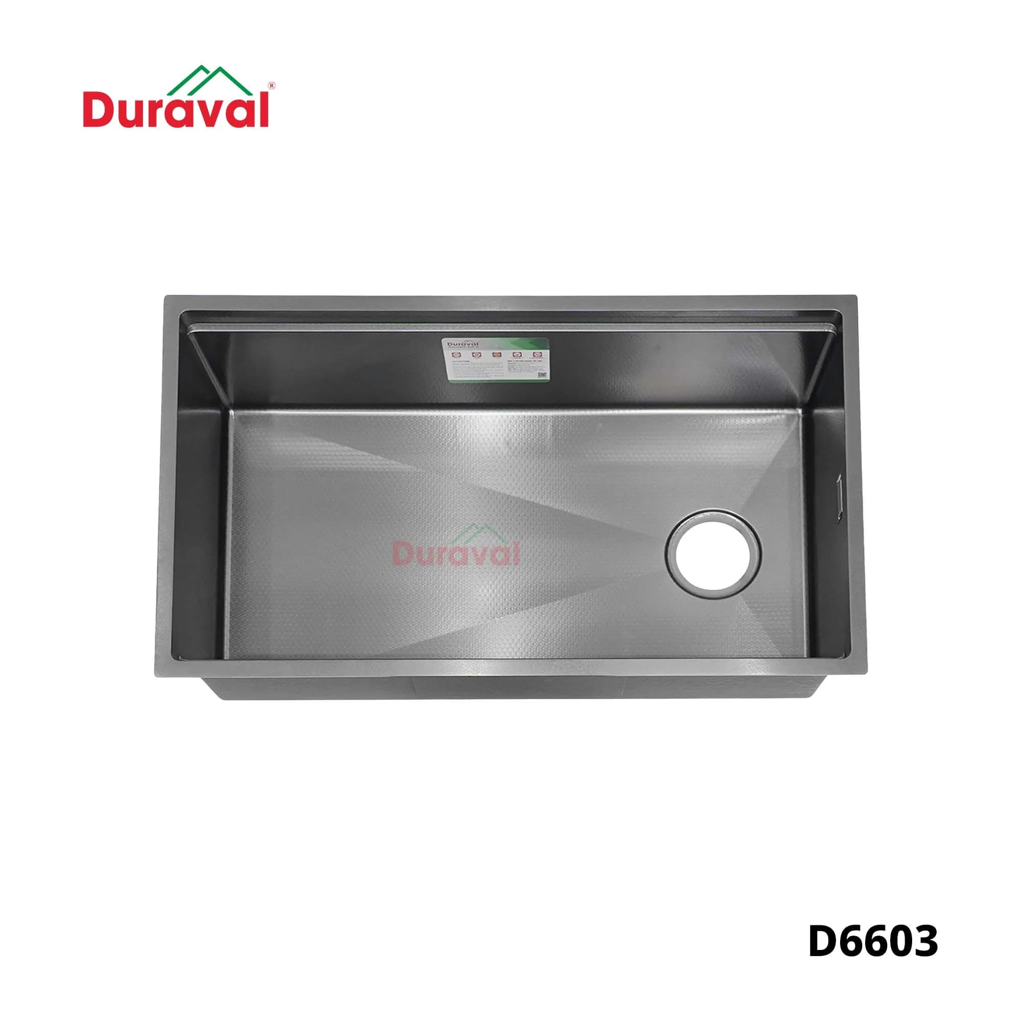 Chậu rửa 1 hố inox 304 Duraval D6603