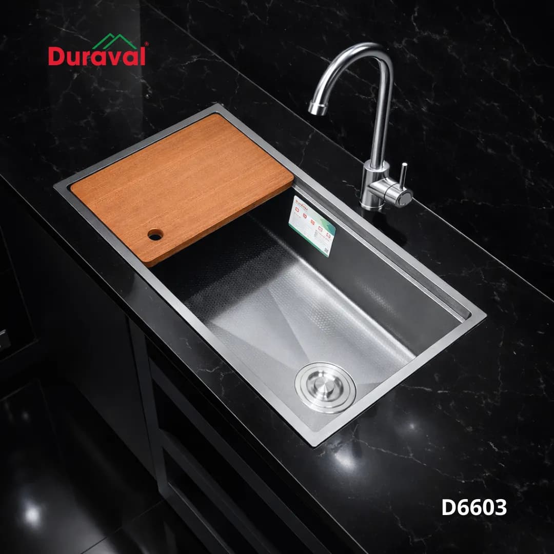 Chậu rửa 1 hố inox 304 Duraval D6603