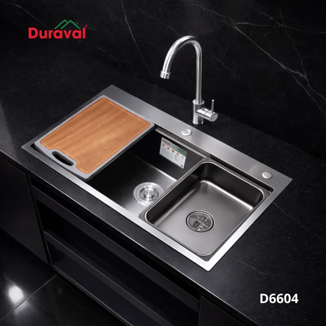 Chậu rửa 1 hố inox 304 Duraval D6604