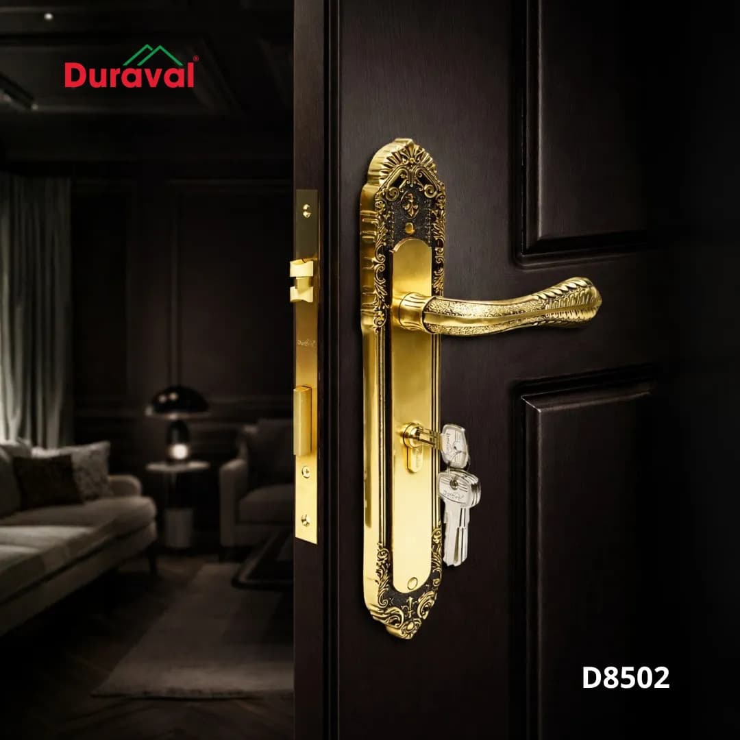 Khóa cửa tay gạt Đồng Duraval D8502