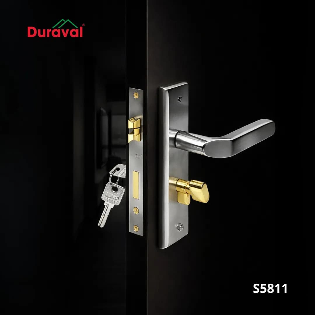 Khóa cửa tay gạt Inox Duraval S5811