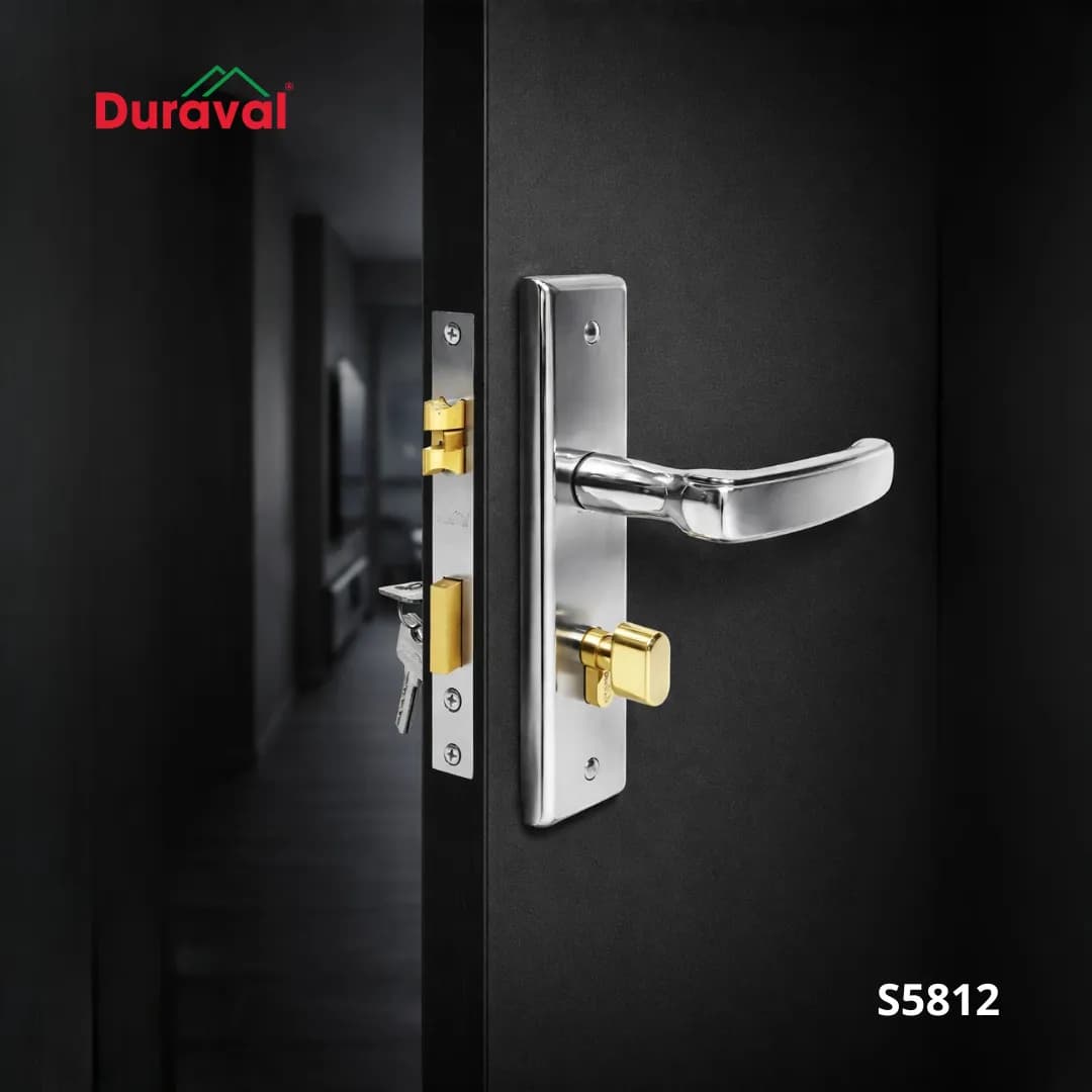 Khóa cửa tay gạt Inox Duraval S5812