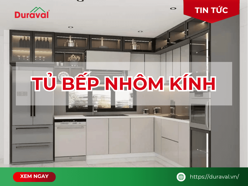 Tủ bếp nhôm kính