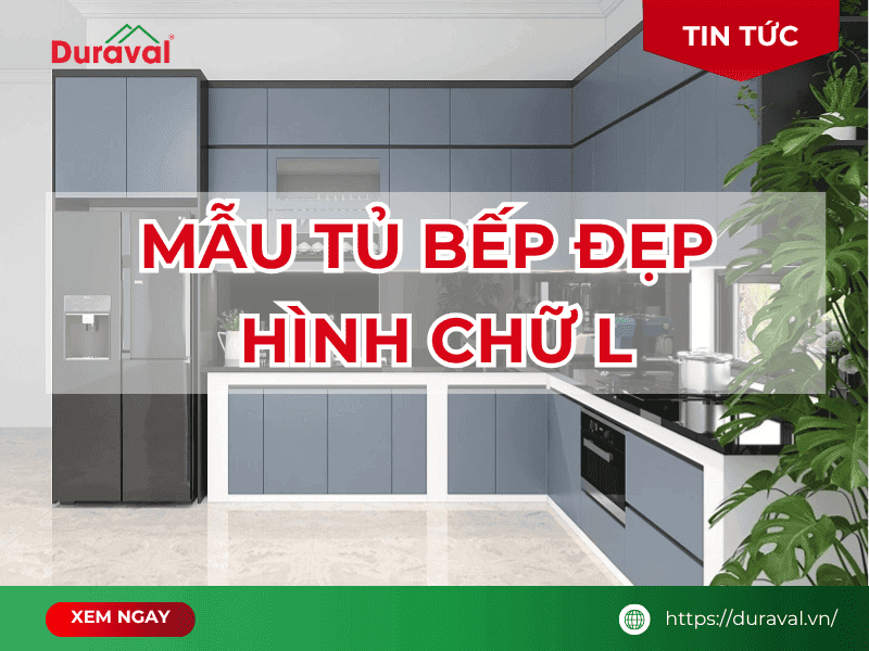 Mẫu tủ bếp đẹp hình chữ L