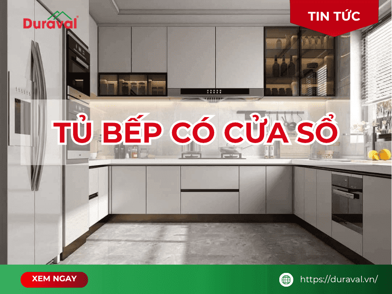 Tủ bếp có cửa sổ
