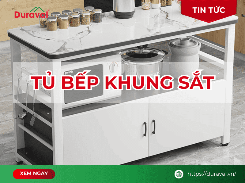tủ bếp khung sắt