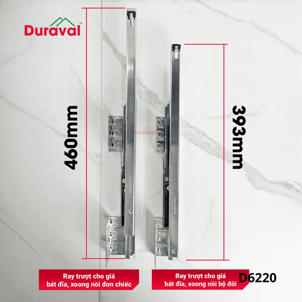Ray ngăn kéo âm giảm chấn Duraval chống rỉ