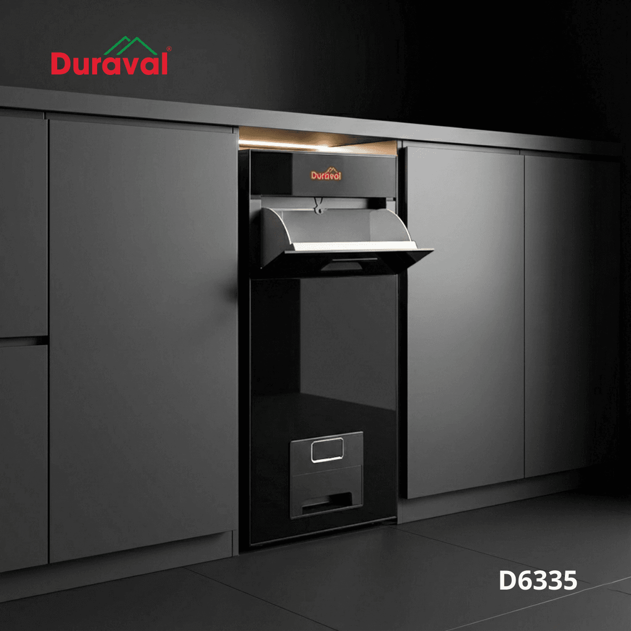 Thùng gạo mặt kính Duraval D6335