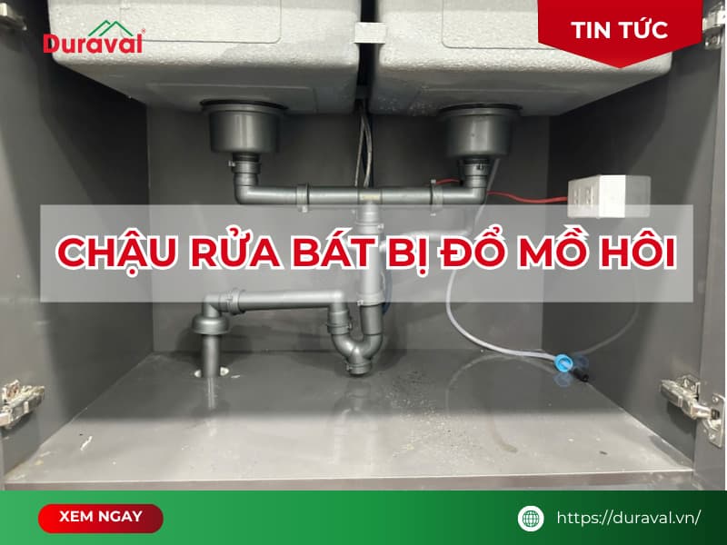 Chậu rửa bát bị đổ mồ hôi