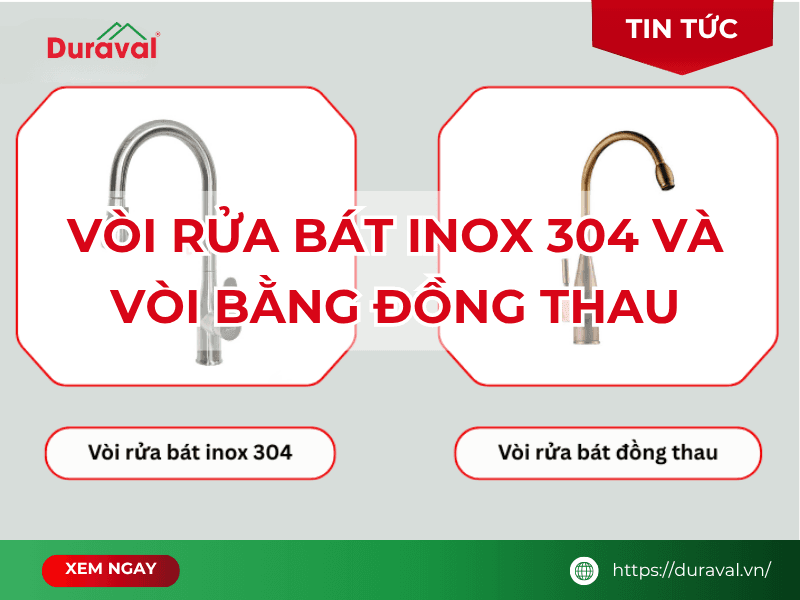 So sánh vòi rửa bát inox 304 và đồng thau