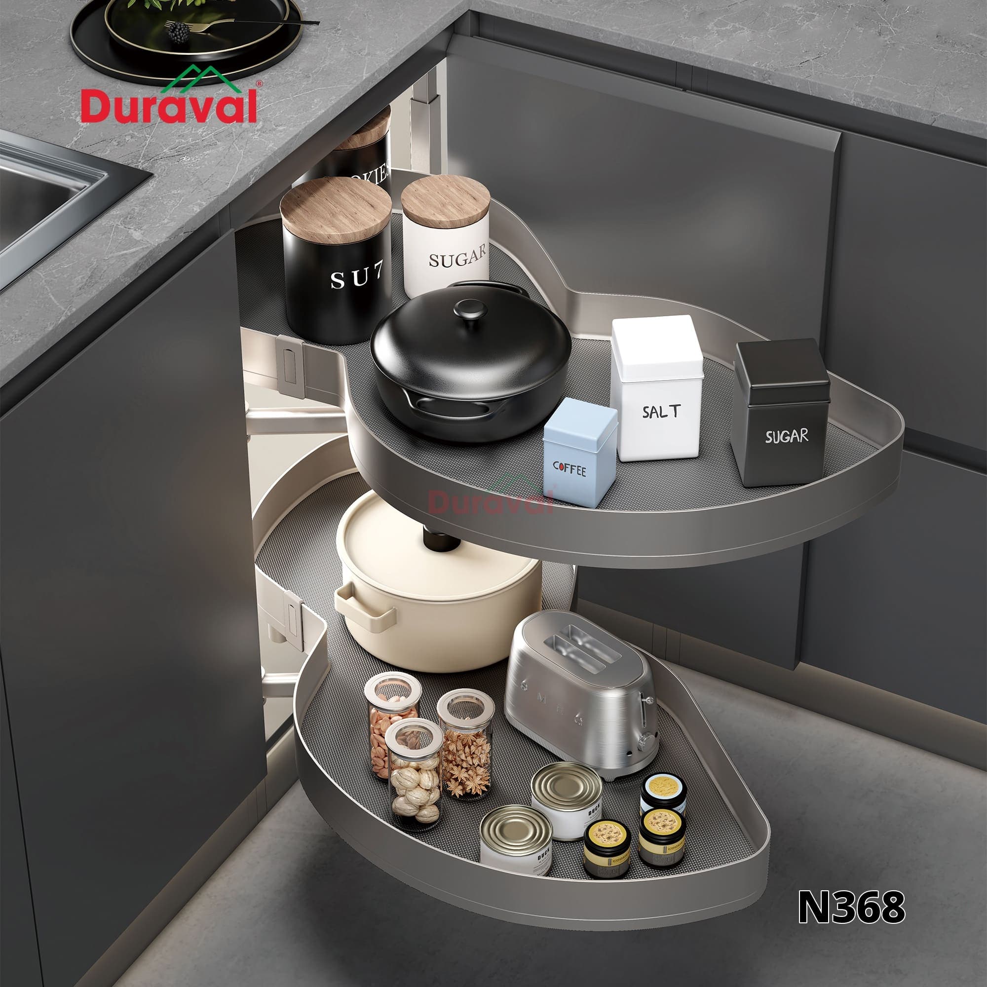 Tủ góc hình lá Space Duraval N368