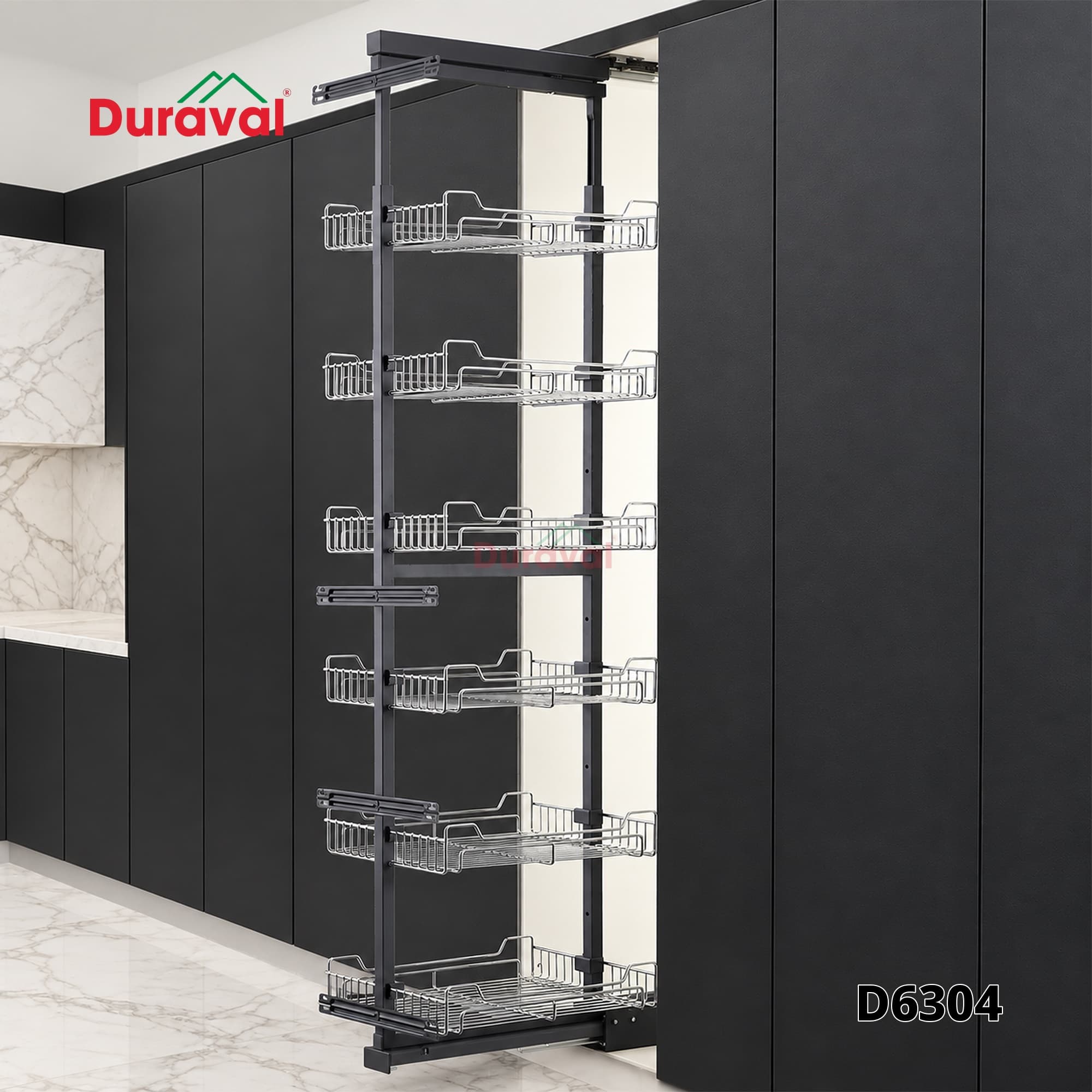 Tủ đồ khô cánh kéo 6 tầng Duraval D6304