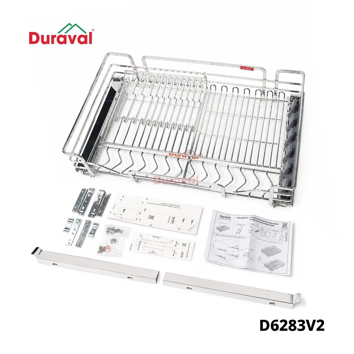 Giá bát đĩa đa năng nan oval inox 304 Duraval D6283V2 – ảnh 9