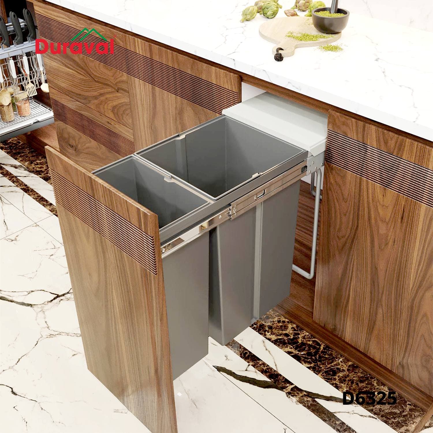 Thùng rác tủ bếp hai ngăn Duraval D6325 – ảnh 8