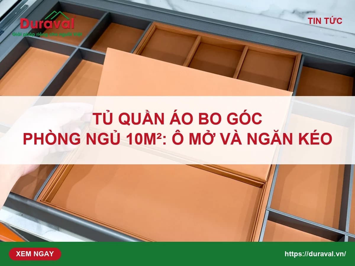 Ngăn kéo tủ quần áo lắp khay da chia ô trang sức Duraval Mimosa H221