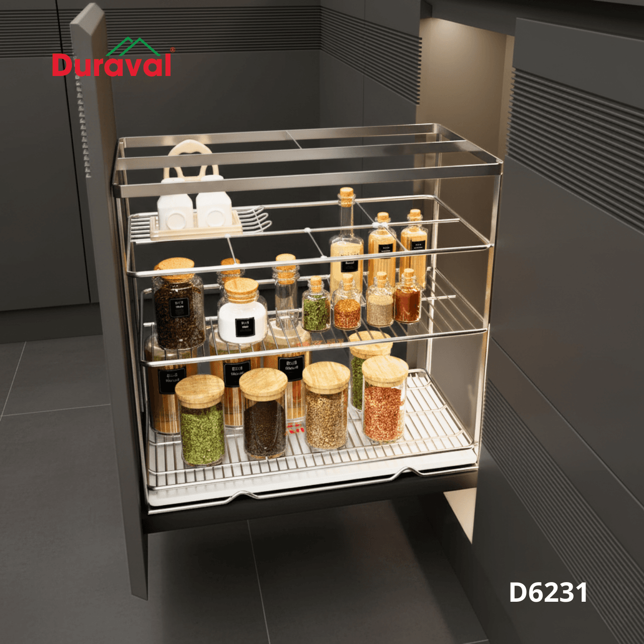 Giá gia vị inox 304 Duraval D6231