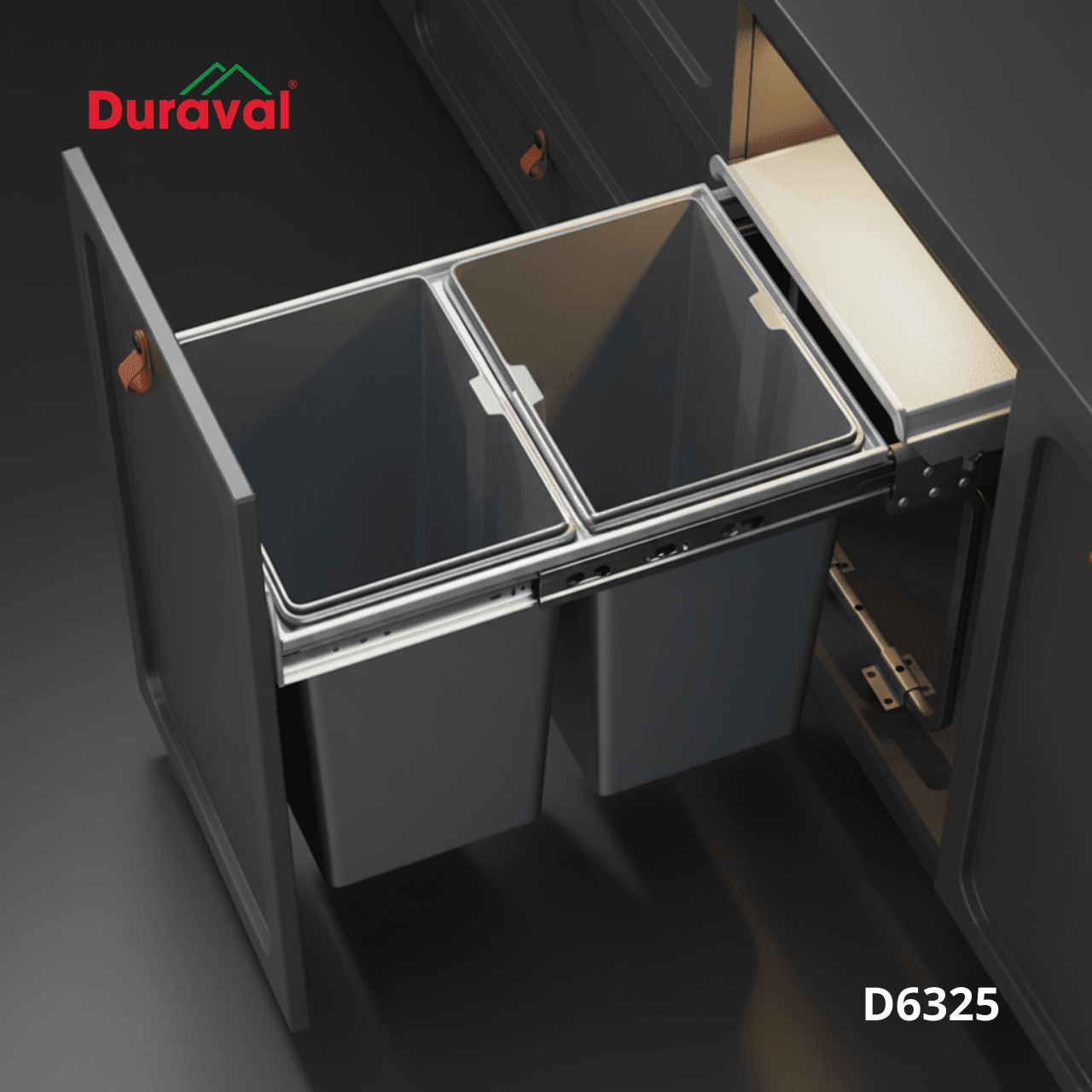 Thùng rác tủ bếp hai ngăn Duraval D6325