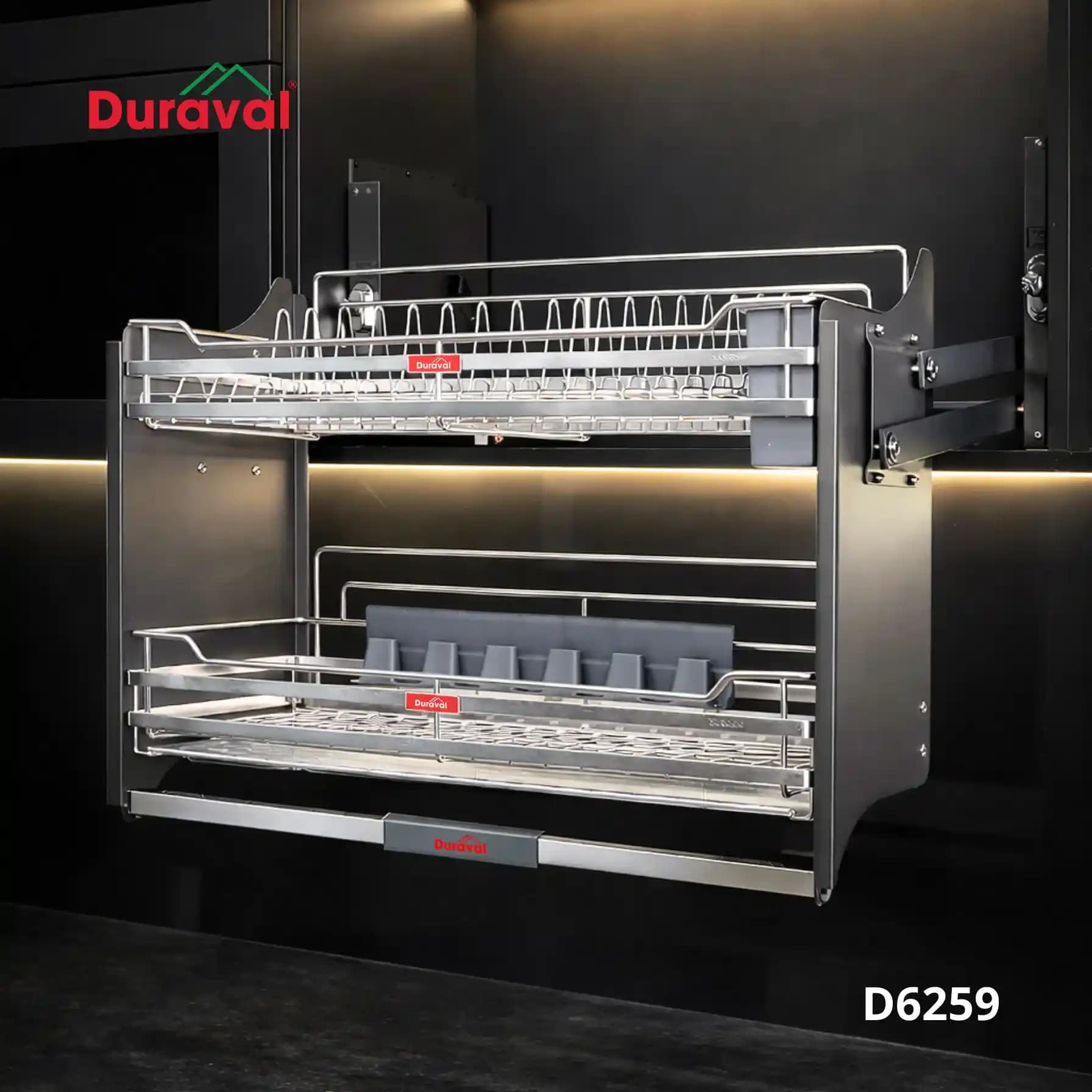 Giá bát nâng hạ inox 304 Duraval D6259