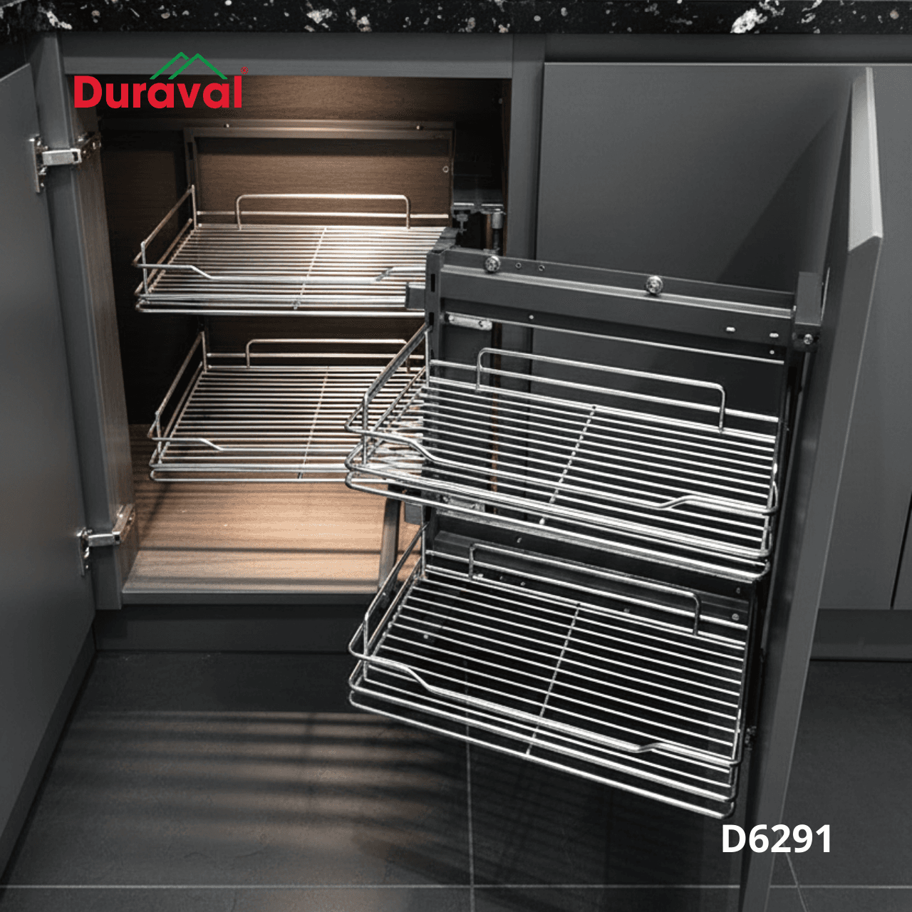 Kệ góc liên hoàn inox 304 Duraval D6291