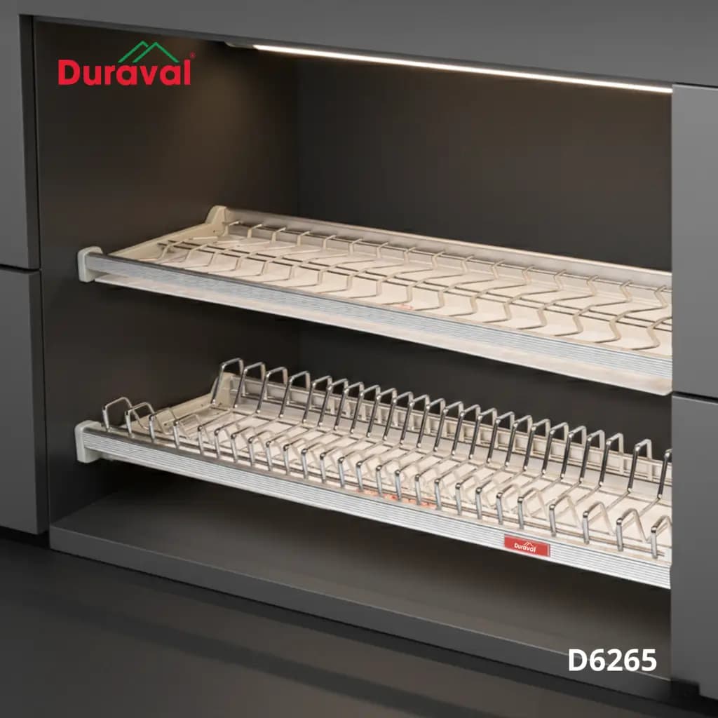 Bộ 2 giá bát cố định nan oval inox 304 Duraval D6265