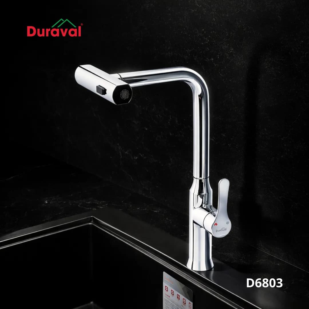 Vòi rửa bát Inox 304 nóng lạnh Duraval D6803