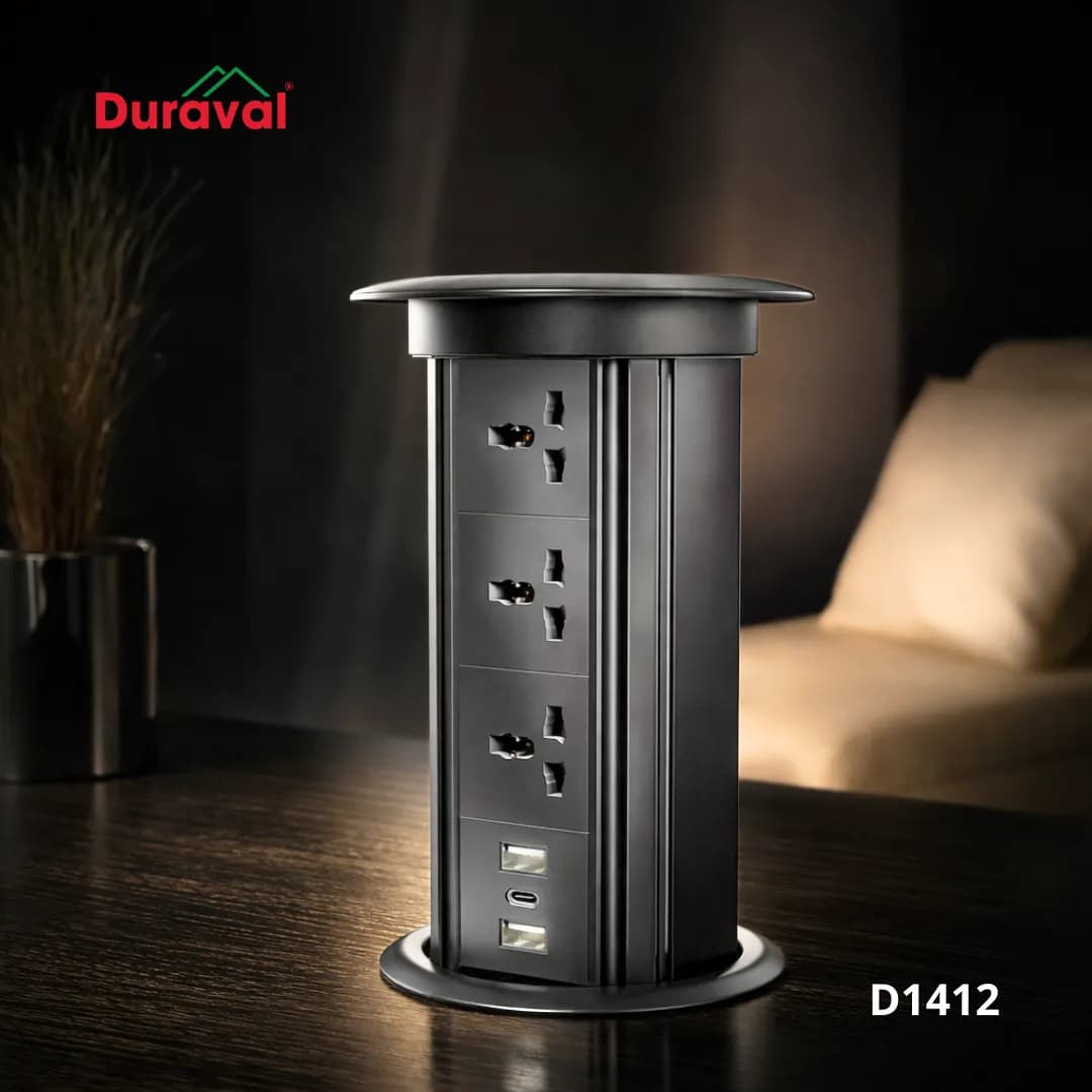 Ổ điện âm bàn đảo bếp lên xuống điện Duraval D1412