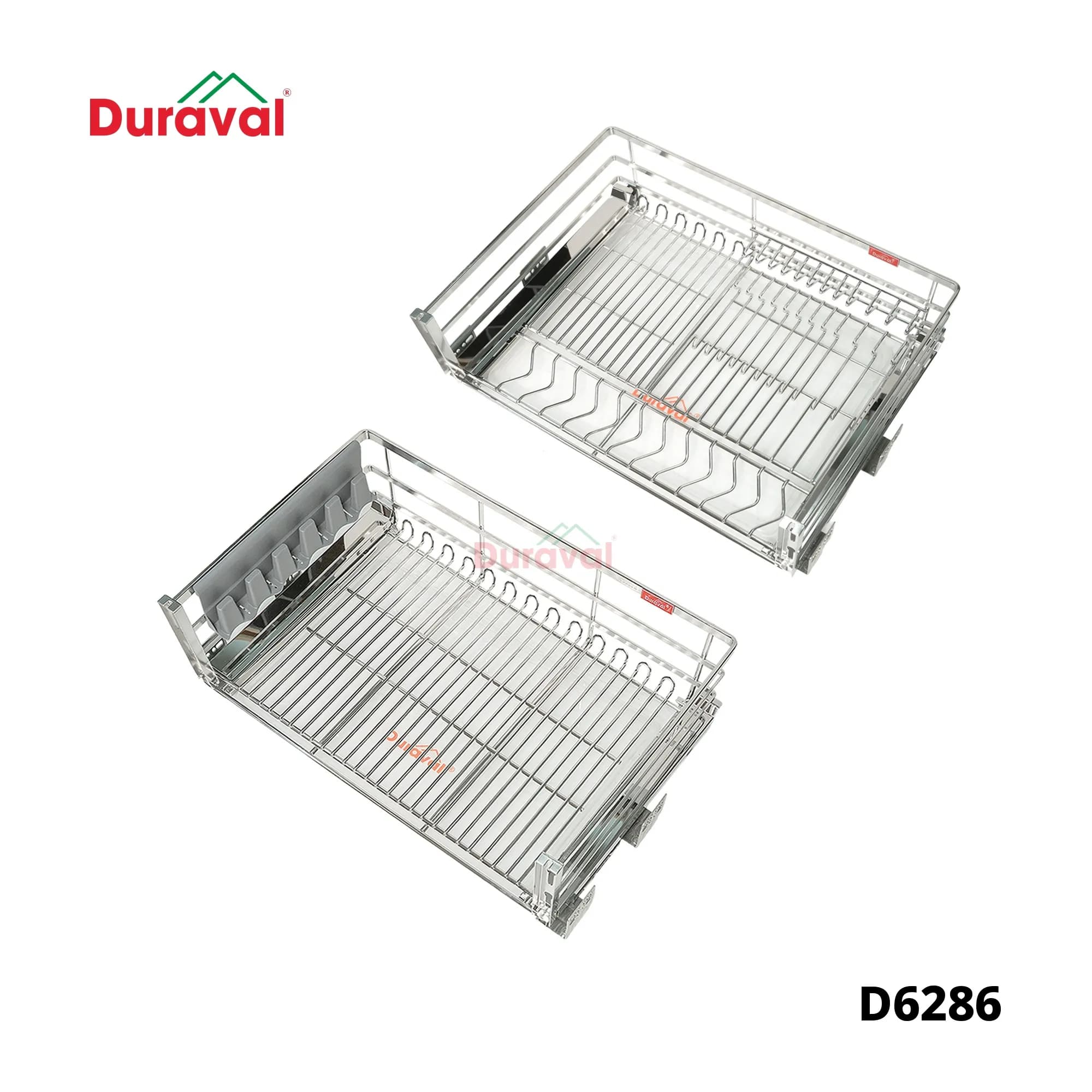 Bộ 2 giá bát đĩa xoong nồi đa năng Pro Oval Duraval D6286