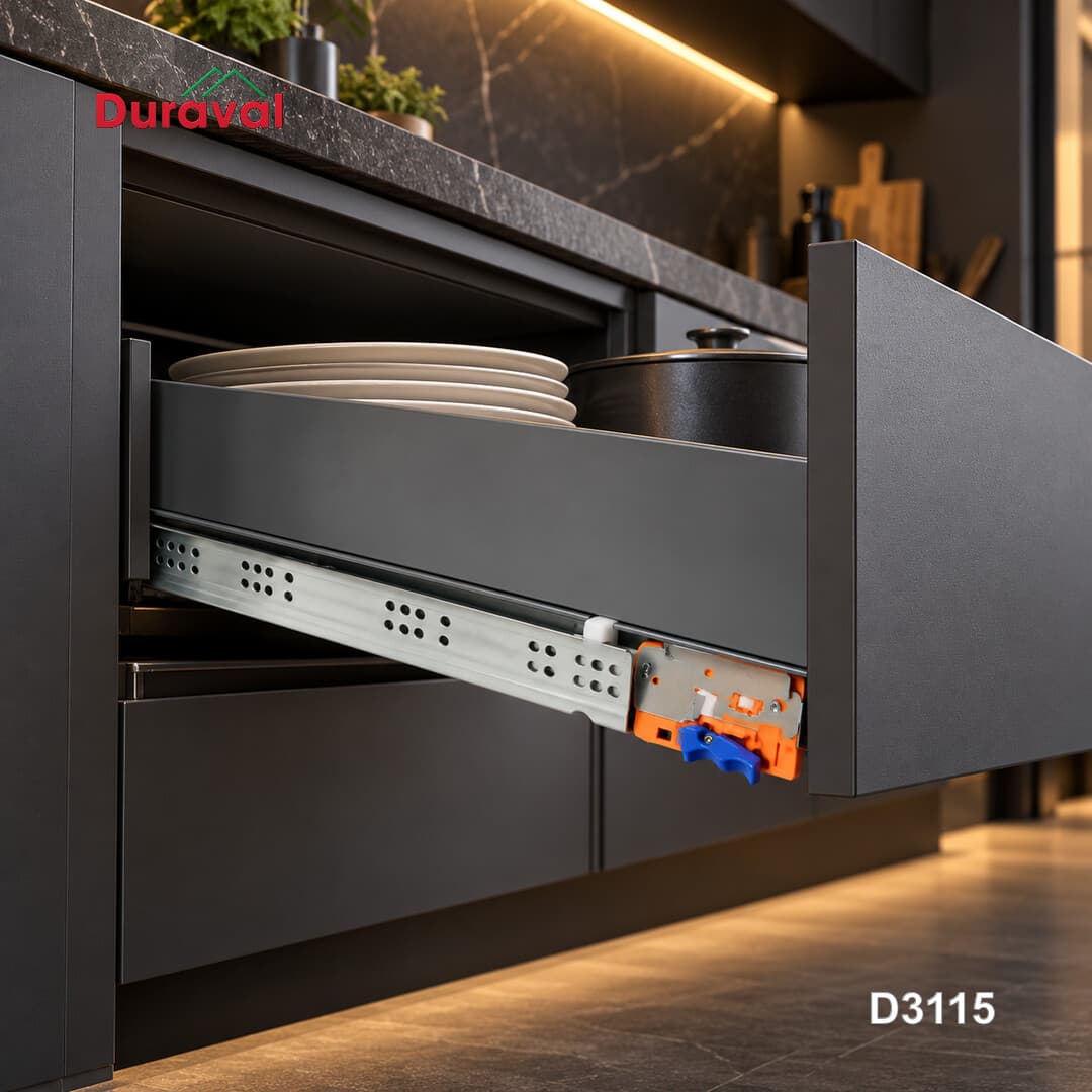 Ray âm giảm chấn thành hộp Duraval D3115