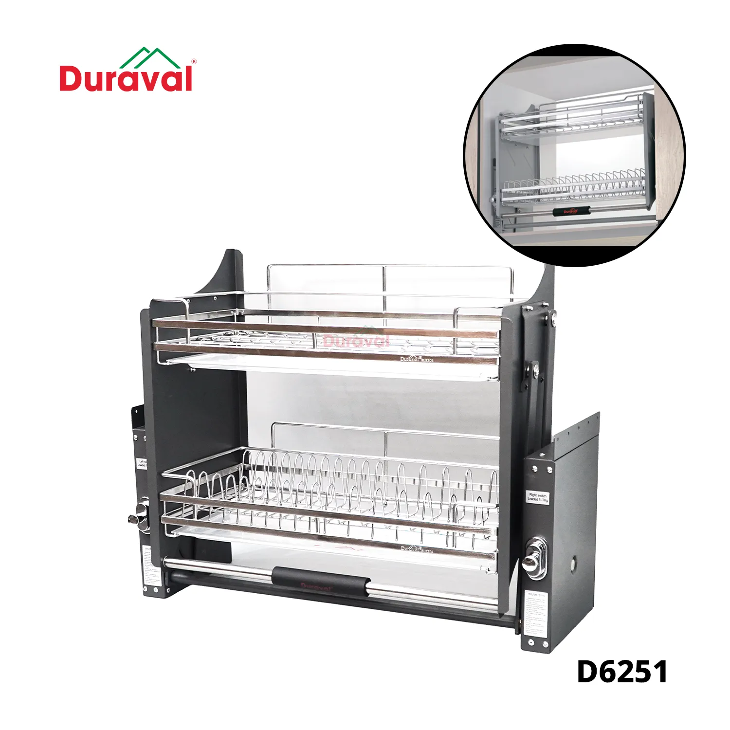 Phụ kiện tủ bếp của thương hiệu Duraval uy tín