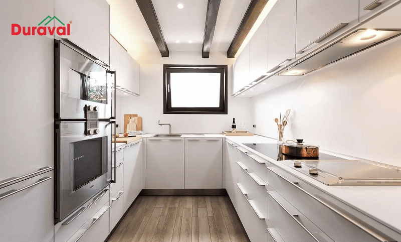 Bếp chữ U phù hợp với những căn bếp có diện tích rộng